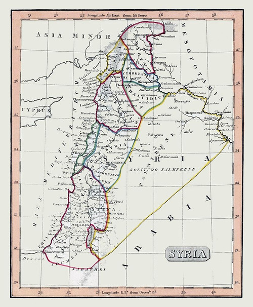 Middle East Syria - Fenner 1830 Poster Print by Fenner Fenner # ITSY0004