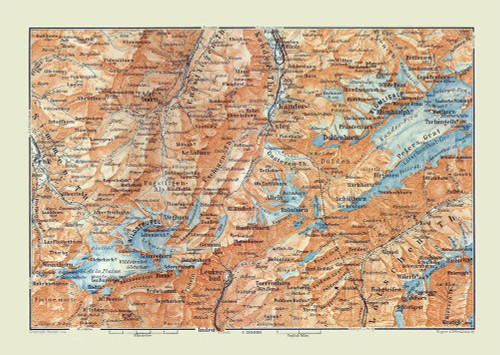 Kandersteg Region Switzerland - Baedeker 1921 Poster Print by Baedeker Baedeker # ITSW0102