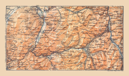 Gruyeres Switzerland - Baedeker 1921 Poster Print by Baedeker Baedeker # ITSW0104