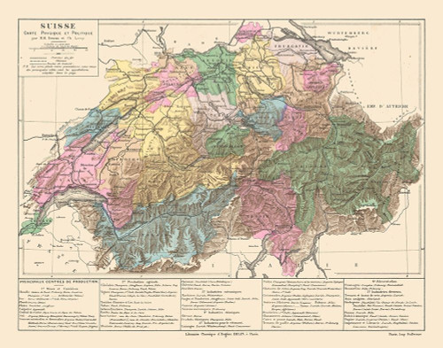 Political Switzerland - Drioux 1882 Poster Print by Drioux Drioux # ITSW0035