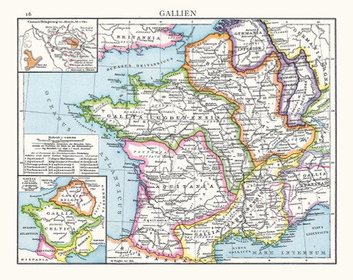 Gaul France Spain - Droysen 1886 Poster Print by Droysen Droysen # ITSP0370