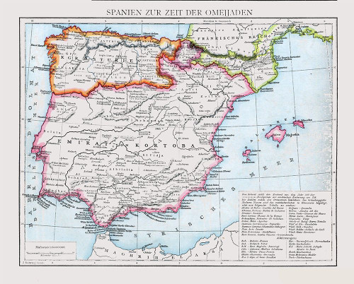 Umayyad Caliphate Spain - Droysen 1886 Poster Print by Droysen Droysen # ITSP0371