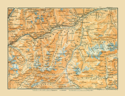 Val Tavetsch Region Switzerland - Baedeker 1921 Poster Print by Baedeker Baedeker # ITSW0057