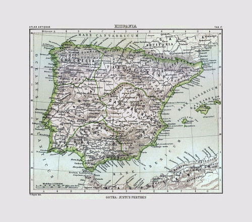 Spain - Perthes 1896 Poster Print by Perthes Perthes # ITSP0377