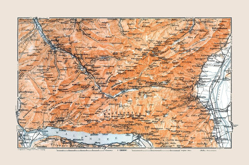Toggenburg Region Switzerland - Baedeker 1921 Poster Print by Baedeker Baedeker # ITSW0060