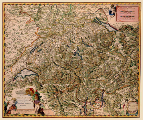 Switzerland - Visscher 1658 Poster Print by Visscher Visscher # ITSW0009
