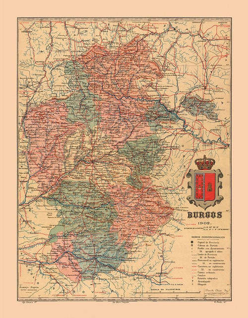 Burgos Spain 1902 - Martine 1904 Poster Print by Martine Martine # ITSP0324