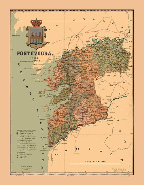 Pontevedra Spain 1902 - Martine 1904 Poster Print by Martine Martine # ITSP0360