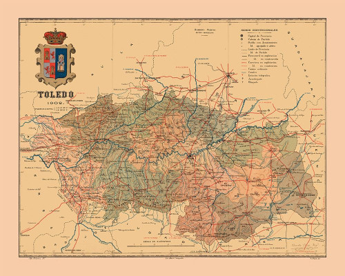Toledo Spain 1902 - Martine 1904 Poster Print by Martine Martine # ITSP0354