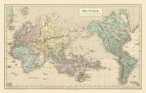 Mercator Projection Poster Print by Unknown Unknown # ITWO0196