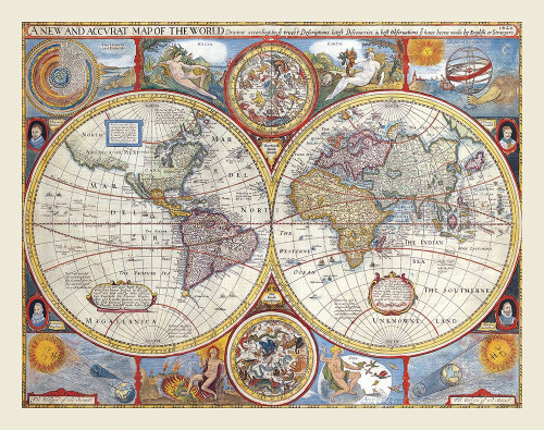 Western Eastern Hemispheres - 1627 Poster Print by Unknown Unknown # ITWO0150