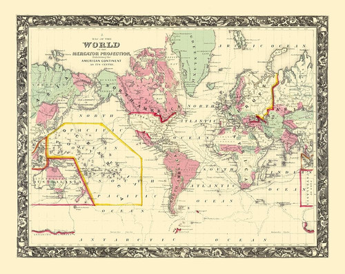 World American Continent Mercator Projection Poster Print by Barrow Barrow # ITWO0151