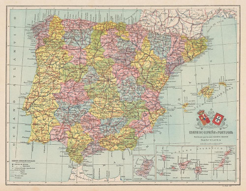 Spain Portugal - Martin 1911 Poster Print by Martin Martin # ITSP0165