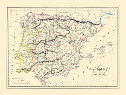Spain Portugal - Andre 1836 Poster Print by Andre Andre # ITSP0024