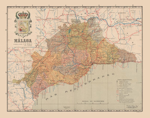 Malaga Spain Europe - Martin 1911 Poster Print by Martin Martin # ITSP0158