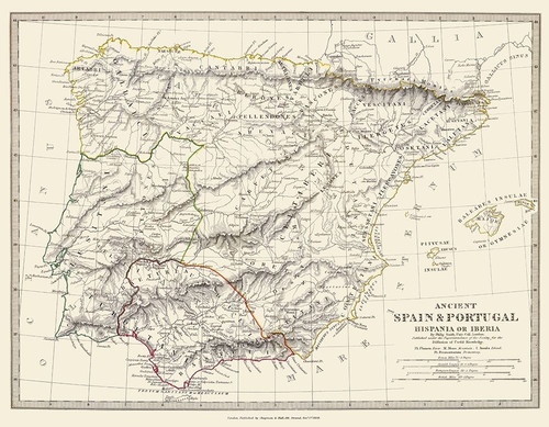 Spain Portugal - Chapman 1864 Poster Print by Chapman Chapman # ITSP0027