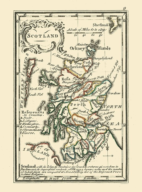 Scotland - Small Scale - Old Regions Poster Print by Unknown Unknown # ITSC0077