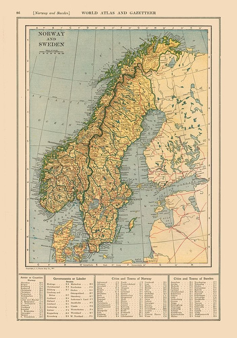 Europe Norway Sweden - Reynold 1921 Poster Print by Reynold Reynold # ITSC0042