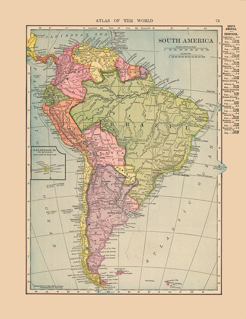 South America - Hammond 1910 Poster Print by Hammond Hammond # ITSA0063