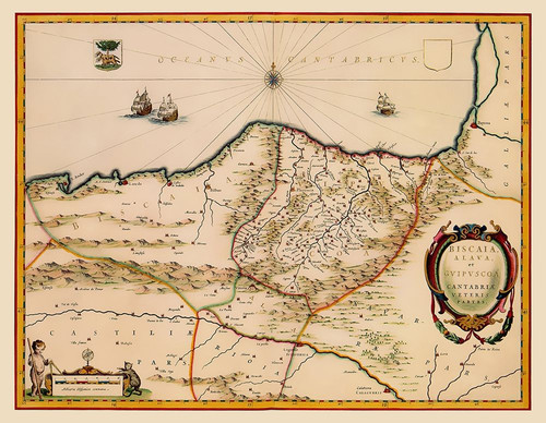 Europe Spain France Coast - Blaeu 1662 Poster Print by Blaeu Blaeu # ITSP0006