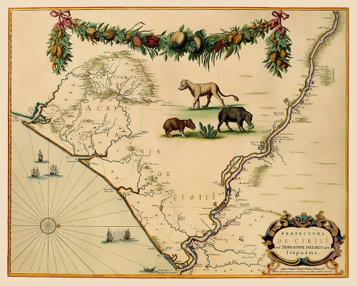Sergipe Brazil South America - Blaeu 1662 Poster Print by Blaeu Blaeu # ITSE0001