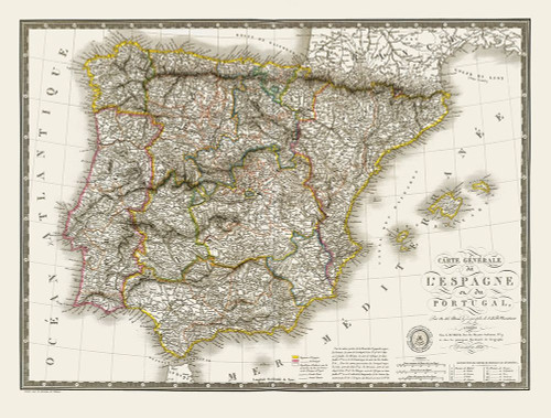 Spain Portugal - Brue 1824 Poster Print by Brue Brue # ITSP0011