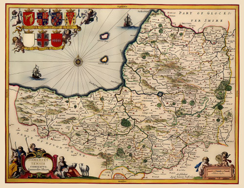 Somerset County England - Jansson 1646 Poster Print by Jansson Jansson # ITSO0006
