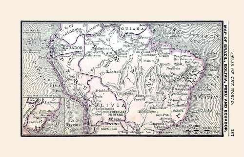 South America Brazil Bolivia Peru Ecuador Poster Print by Alden Alden # ITSA0084