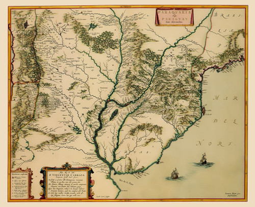 Southern Coast South America - Blaeu 1662 Poster Print by Blaeu Blaeu # ITSA0016