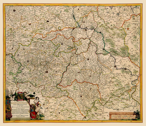 Saxony Region Germany - De Wit 1688 Poster Print by De Wit De Wit # ITSA0013