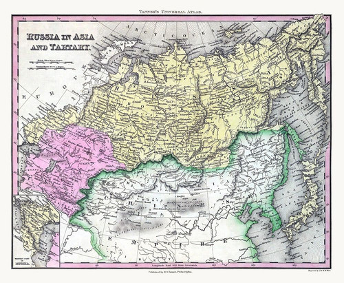 Asia Tartary Russia - Tanner 1835 Poster Print by Tanner Tanner # ITRU0079