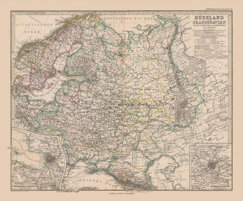 Scandinavia Russia - Stieler 1885 Poster Print by Stieler Stieler # ITRU0026