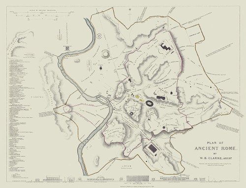 Ancient Rome Italy - Clarke 1830 Poster Print by Clarke Clarke # ITRO0013