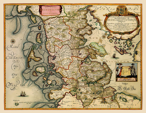 Nordfriesland District Germany - Blaeu 1662 Poster Print by Blaeu Blaeu # ITNO0013