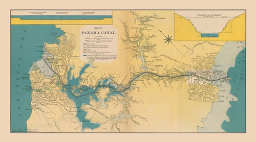 Central America Panama Canal - Hammond 1910 Poster Print by Hammond Hammond # ITPC0001