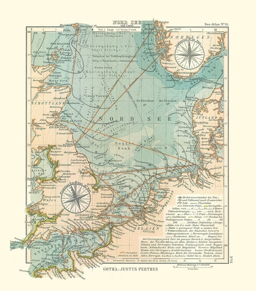 Europe North Sea - Perthes 1914 Poster Print by Perthes Perthes # ITNS0003