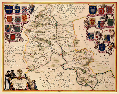 Oxfordshire County England - Jansson 1646 Poster Print by Jansson Jansson # ITOX0001