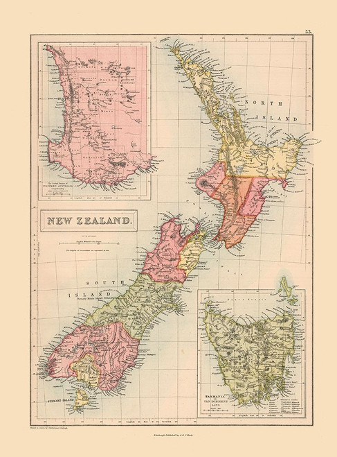 Oceania New Zealand - Black 1867 Poster Print by Black Black # ITNZ0007