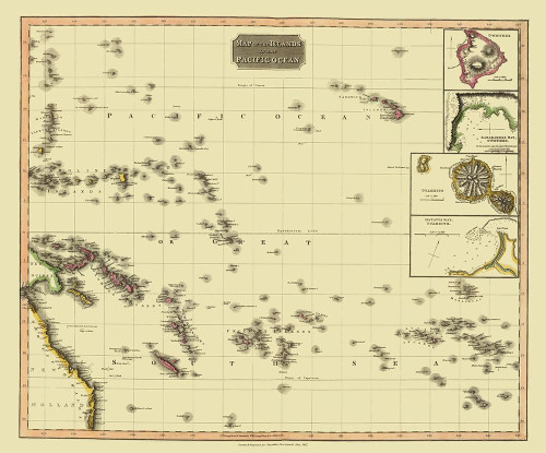 Pacific Ocean Islands Oceania - Thomson 1817 Poster Print by Thomson Thomson # ITPA0007