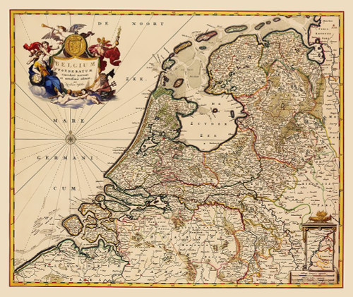 Benelux Belgium - Visscher 1680 Poster Print by Visscher Visscher # ITNE0006