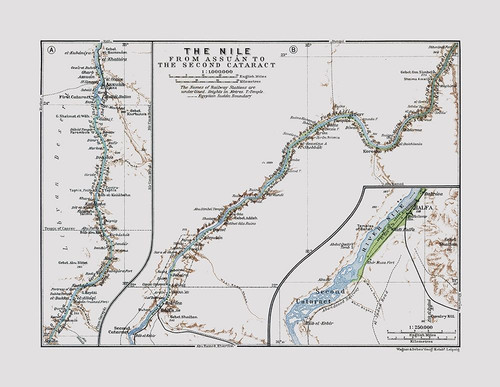 Nile Aswan Second Cataract Egypt - Baedeker 1913 Poster Print by Baedeker Baedeker # ITNI0009