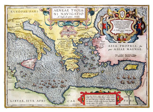 Mediterranean Sea - Ortelius 1594 Poster Print by Ortelius Ortelius # ITMS0004