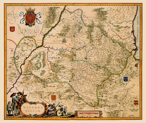 Iberian Peninsula Navarre Spain - Jansson 1638 Poster Print by Jansson Jansson # ITNA0032
