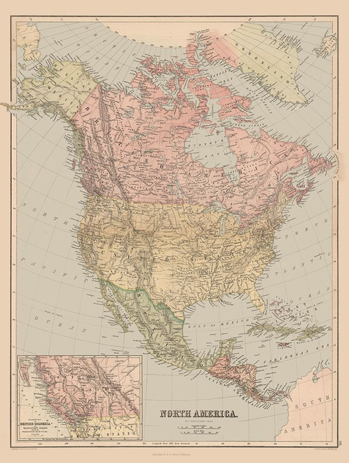 North America - Black 1867 Poster Print by Black Black # ITNA0054