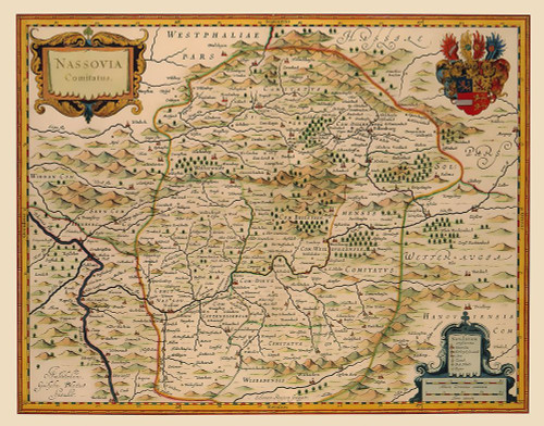 Nassau Duchy Germany - Blaeu 1630 Poster Print by Blaeu Blaeu # ITNA0035