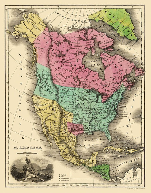 North America - Smiley 1842 Poster Print by Smiley Smiley # ITNA0001