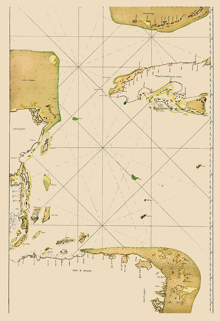 Caribbean Sea Mexico Honduras Cuba - 1700 Poster Print by Unknown Unknown # ITMX0020