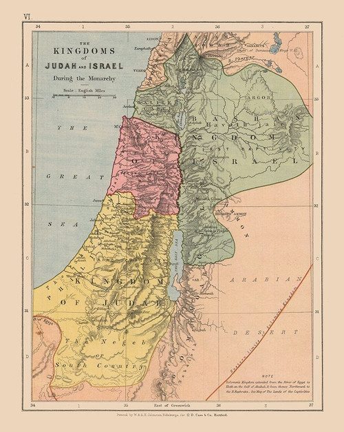 Kingdoms of Judah Israel Middle East - Case 1878 Poster Print by Case Case # ITME0044