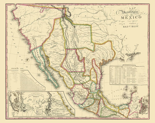United States Mexico - Tanner 1826 Poster Print by Tanner Tanner # ITME0013