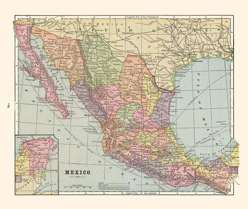 Mexico - Cram 1892 Poster Print by Cram Cram # ITME0066